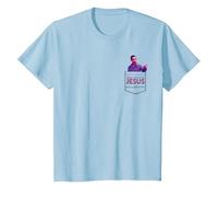 The Big Lebowski The Jesus Pocket Hit T-Shirt, Enfant, Bleu Céleste, 10 Ans