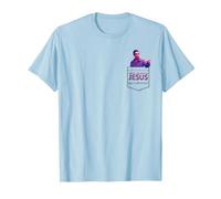 The Big Lebowski The Jesus Pocket Hit T-Shirt, Homme, Bleu Céleste, S