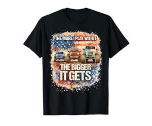 The Bigger It Gets Off Road 4x4 Motif Camion Drapeau américain T-Shirt
