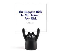 The Biggest Risk is Not Taking Any Risk Support pour mémo en forme de chat Noir