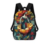 The Birth of Venus - Cubist Minimalist Vision - Vibrant Masterpiece Inspired by Sandro Botticelli Sac À Dos Imprimé 3D Pour Enfants, Sac À Dos Léger Pour Écoliers Et Écoliers, Sac À Goûter Pour La Crè