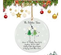 The Bitches Times Ornement souvenir d'amitié en verre de mer pour ami, cadeau de Noël (B)