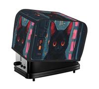 The Black Cat has Red Eyes Toaster Cover 2 Slice Kitchen Small Appliance Covers With Pockets Dust and Fingerprint Protectio