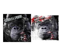 The Black Pixel Ape ( Drinking Cigarettes To Take a Break) & The White Pixel Ape