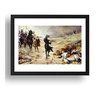 The Black Prince at the Battle of Crecy, 1888 par Julian Russell Story Affiche encadrée A3 43 x 33 cm