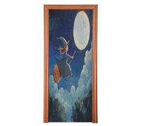 The Black Witch on Halloween Couverture de porte décorative de Thanksgiving 88,9 x 200,7 cm Bannière Hello Spring Décoration de fête et fournitures pour la maison M