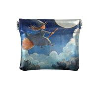 The Black Witch on Halloween Fashion Porte-monnaie en cuir pour femme Organisateur d'articles personnels pratique pour femme monedero para Hombre