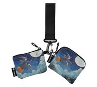 The Black Witch on Halloween Lot de 2 organiseurs d'argent pour femme avec porte-clés pour un usage quotidien