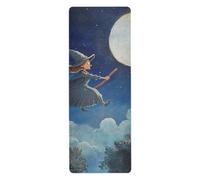 The Black Witch on Halloween Tapis de yoga non toxique pour pilates imprimé, antidérapant, serviette de yoga antidérapante et sac tapete para ejercicio 180,3 x 66 cm