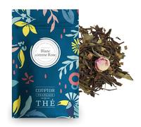 Thé Blanc à la Rose aux Notes de Framboise et Passion 50g | Blanc comme Rose COMPTOIR FRANÇAIS DU THÉ | Mélange Floral et Fruité Vrac en Sachet Zip Refermable | Fabriqué en France