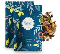 Thé Blanc Fruité aux arômes naturels d'Abricot Figue Mandarine 2x50g | Thé Blanc Généreuse Dame Nature COMPTOIR FRANÇAIS DU THÉ | Thé vrac en sachet zip refermable - Fabriqué en France