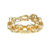 THE BLING KING Bracelet Belcher à maillons gitans plaqué or de luxe de 10 mm avec fermoir Albert orné - Conçu pour exsuder l'opulence et l'élégance - Largeur 10 mm, convient aux poignets de 8 à 8,5 po
