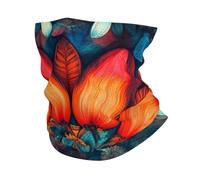 The Blooming Red and Blue Flowers Print Head Scarf Cagoule Visage Cou Foulard Cache-Cou Bandana Cache-Cou pour Homme Femme