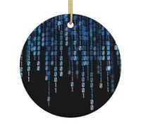 The Blue Binaire Impression Arbre de Noël Décoration à Suspendre Personnalisé en Céramique à Suspendre pour Adultes Idées Décoration de Vacances