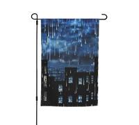 The Blue Binaire Print Drapeau de jardin floral 30,5 x 45,7 cm Toutes saisons Extérieur Décoration de cour Épais pour pelouse Drapeau