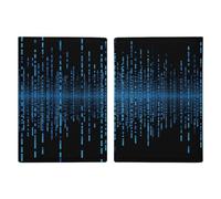 The Blue Binary Matrix Étui de passeport tendance pour passeport - Organiseur de documents de voyage - Protecteur de carte d'identité - Étui exquis pour passeport - Porte-cartes de crédit