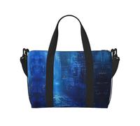 The Blue Binary Print Sac de voyage léger pour femme, Noir , Taille unique