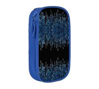 The Blue Binary Print Trousse à crayons pratique multi-compartiments pour bureau, voyage, école, art quotidien, bleu, Taille unique, Poche de rangement