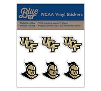 The Blue Brand NCAA Central Florida Golden Knights Lot de 6 autocollants en vinyle de 7,6 cm, Central Florida Golden Knights noir, taille unique