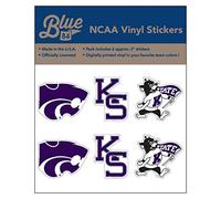The Blue Brand NCAA Kansas State Wildcats Lot de 6 autocollants en vinyle de 7,6 cm, Kansas State Wildcats Violet, taille unique