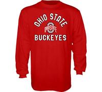 The Blue Brand NCAA T-Shirt à Manches Longues pour Homme, Homme, T-Shirt à Manches Longues aux Couleurs de l'équipe, TLFR_ARCHOVER_Team, Ohio State Buckeyes Rouge, XXL