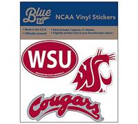The Blue Brand NCAA Washington State Cougars Lot de 3 autocollants en vinyle 15,2 cm, Washington State Cougars Cardinal, taille unique