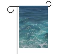 The Blue Sea Drapeau de jardin d'été double face 30,5 x 45,7 cm Drapeaux de jardin Printemps Soleil Drapeaux de jardin Décoration extérieure