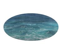 The Blue Sea Tapis de bain doux et absorbant et antidérapant pour chambre à coucher, salon, décoration d'intérieur - 60 x 60 cm - Bleu mer
