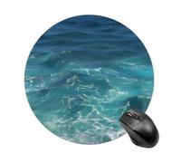 The Blue Sea Tapis de souris rond à glissement lisse Tapis de souris de jeu extra densité portable confortable pour bureau, maison, bureau, 20 x 20 cm
