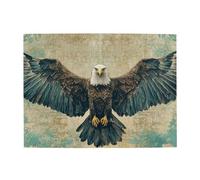 The Blue Winged Bear Eagle Puzzle en bois de 500 pièces pour adultes - Puzzle stimulant pour jeu de taille 38,1 x 51,8 cm