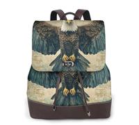 The Blue Winged Bear Eagle Sac à dos de voyage tendance pour femme Sac à dos décontracté en cuir imprimé Sac à dos pour femme pour le travail