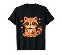 Thé Boba à Boire au Raton Laveur Mignon Kawaii T-Shirt