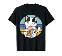 Thé Boba Anime Kawaii Neko Bubble Tea Adolescente Fille Boba Chat T-Shirt