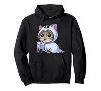 Thé Boba Ghost Cat Halloween Spooky Season pour enfants Sweat à Capuche