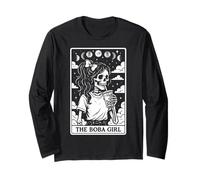 The Boba Girl Bubble Tea Carte de Tarot Motif Lune sorcière Manche Longue