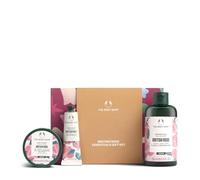The Body Shop British Rose Essentials Coffret cadeau (gel douche 250 ml + yaourt pour le corps 200 ml + crème pour les mains 30 ml), trio floral festif à l'extrait de rose, soin du corps adoucissant