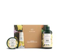 The Body Shop Mango Essentials Coffret cadeau (gel douche 250 ml + yaourt corporel 200 ml + baume pour les mains 30 ml), trio festif fruité à l'huile de graines de mangue, soin nourrissant et