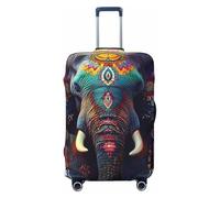 The Bohemian Elephant Datura Housse de protection élastique pour valise de voyage Motif imprimé anti-rayures, Noir , L