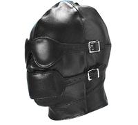 The Bondage Locker Cagoule de Bondage avec Bâillon Amovible/Bandeau, Noir