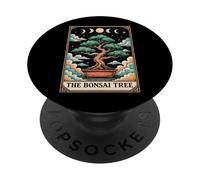 The Bonsai Tree Carte de Tarot Zen Japonaise Motif Lune sorcière PopSockets PopGrip Adhésif