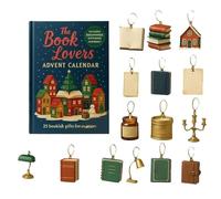 The Book Lovers Calendrier de l'Avent 25 jours de livres romantiques Calendrier de l'Avent pour les amateurs de livres : 25 cadeaux pour les lecteurs Pendentifs en acrylique 2D (A-1 pièce)