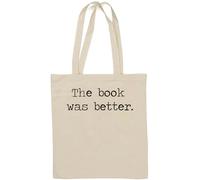 The Book was Better I Love Reading Sac fourre-tout en coton naturel Blanc