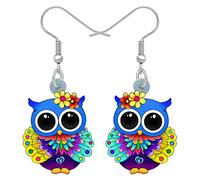 The Boucles d'oreilles pendantes en acrylique en forme de chouette Motif oiseau Bonsny, 35 millimeters, Acrylique, Pas de pierre précieuse