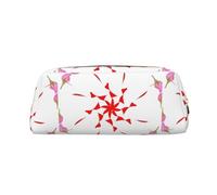 The Bourgeon and Turning Flower Trousse en cuir léger portable avec fermeture éclair 20,5 x 5,5 x 8 cm pour bureau, voyage, maquillage, doré, Taille unique, Pochette à monnaie