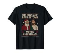 The Boys are Back in Town Pull de Noël Moche Jésus Père Noël T-Shirt