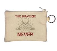 The Brave die Never Porte-clés avec motif tête de mort Beige