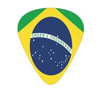 The-Brazil-Flag Lot de 12 médiators avec 3 épaisseurs et boîte de rangement pour guitare basse électrique