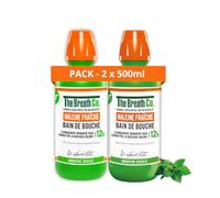 The Breath Co - Bain de Bouche Sans Alcool - Haleine Fraîche 12 heures*- Formule développée par un dentiste - Menthe Douce, Lot de 2 x 500ml