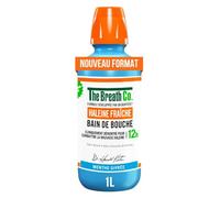 The Breath Co. Bain de Bouche sans Alcool - Menthe Givrée - Grand Format 1L | Neutralise la Mauvaise Haleine pendant 12 heures* - Formule Développée par un Dentiste - Lutte contre la source de l'halitose