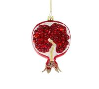 The Bridge Collection Décoration de Noël en forme de grenade en verre - 9,5 cm - Décoration de Noël sur le thème de la nourriture